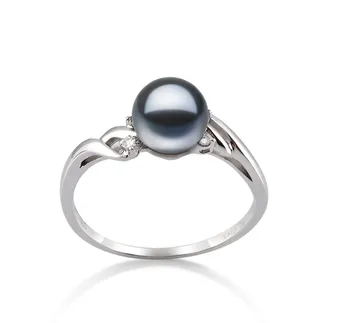 6-7mm Ferskvand Ring in Andrea Farvet sort