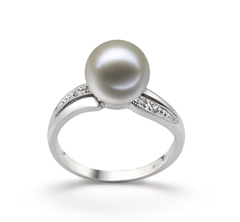 9-10mm Ferskvand Ring in Caroline Hvid