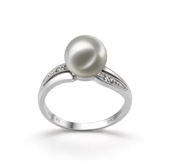 7-8mm japansk Akoya Ring in Caroline Hvid