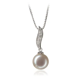 9-10mm Ferskvand Vedhæng in Clementina Hvid