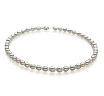 8.5-9.5mm Ferskvand Halskæde in Drop Hvid