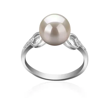 8-9mm Ferskvand Ring in Eunice Hvid