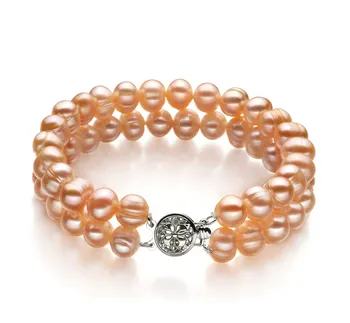 6-7mm Ferskvand Armbånd in Evelina Lyserød