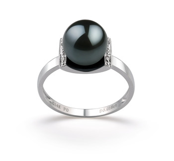 8-9mm japansk Akoya Ring in Francine Sort 8-9mm japansk Akoya Ring in Francine Sort