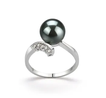 8-9mm Tahitisk Ring in Ømhed Sort