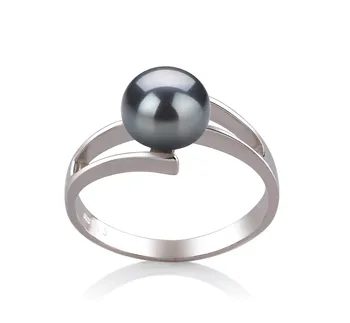 7-8mm Ferskvand Ring in Jenna Farvet sort 7-8mm Ferskvand Ring in Jenna Farvet sort