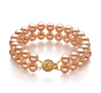 7-8mm Ferskvand Armbånd in Maxima Lyserød