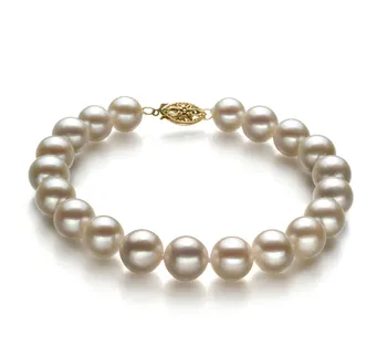 8.5-9mm Ferskvand Armbånd in Hvid 8.5-9mm Ferskvand Armbånd in Hvid