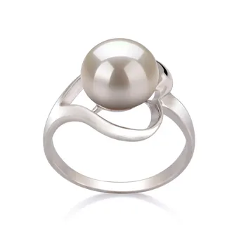 9-10mm Ferskvand Ring in Sadie Hvid
