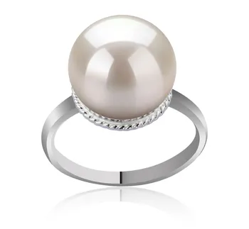 10-11mm Ferskvand Ring in Gnistrende Hvid