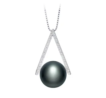 12-13mm Ferskvand Vedhæng in Trekant Sort